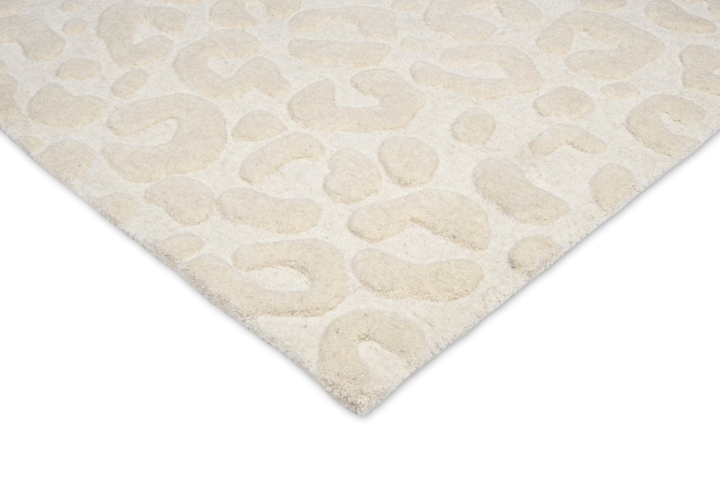 Agnes Ivory Cream Carved Animal Pattern Rug