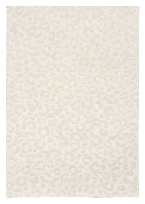 Agnes Ivory Cream Carved Animal Pattern Rug