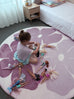 Aica Purple Flowers Rollie Pollie Round Playmat