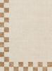 Aiday Beige Checkered Border Washable Rug