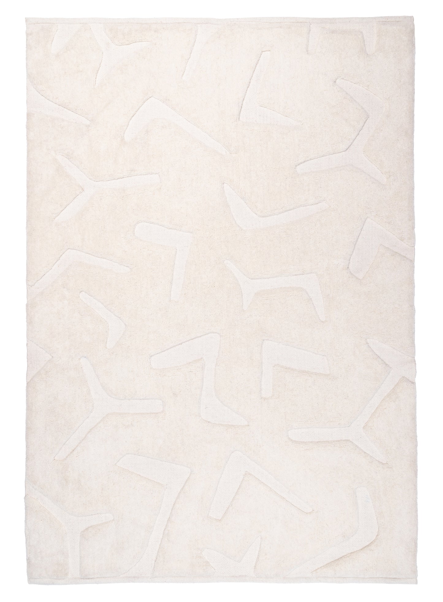 Akkira Abstract Cream Washable Wool Rug