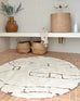 Alayna Cream and Gold Tribal Round Shag Rug*NO RETURNS UNLESS FAULTY