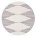 Aldana Black and Cream Tribal Washable Round Rug