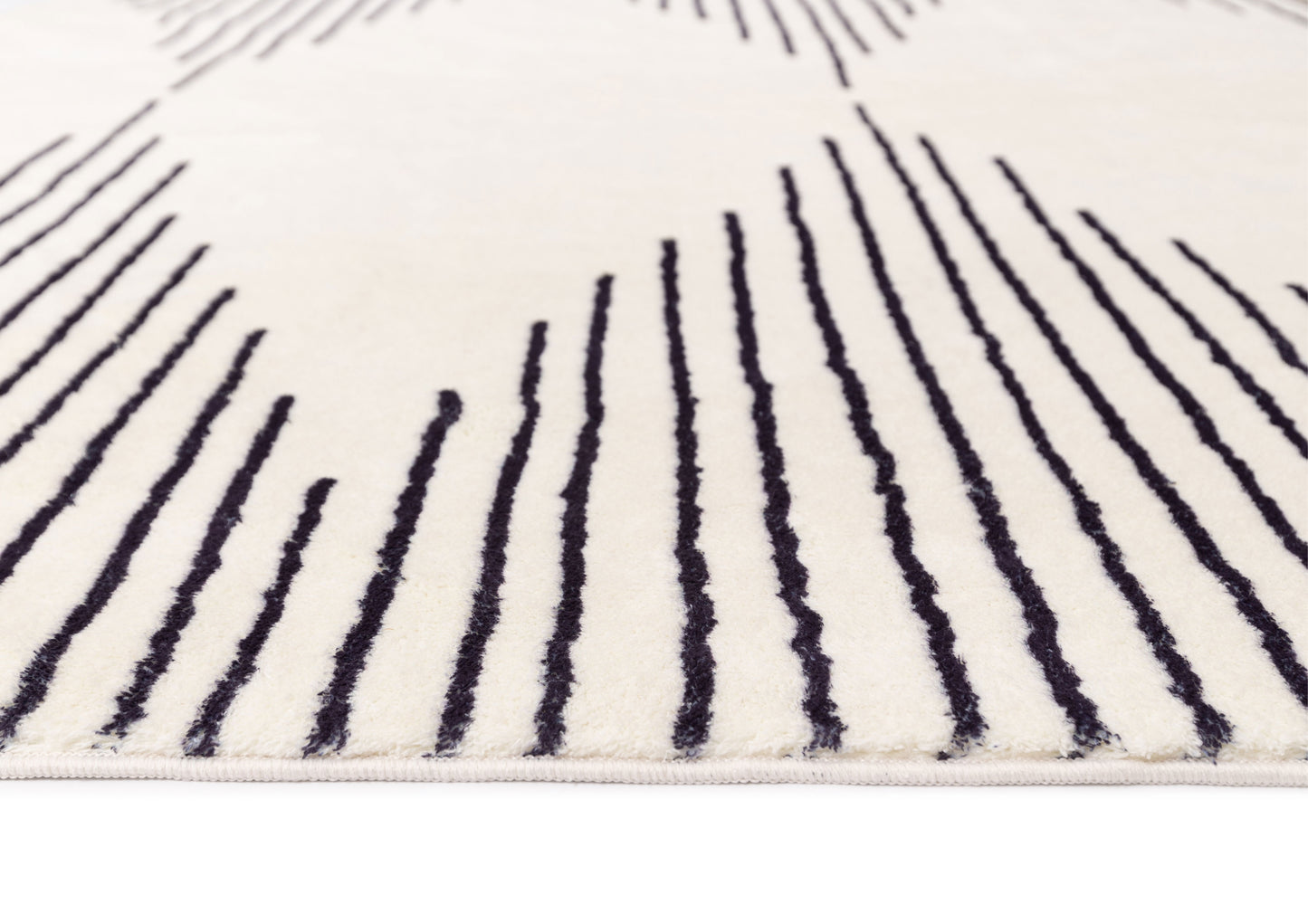 Aldana Black and Cream Tribal Washable Rug