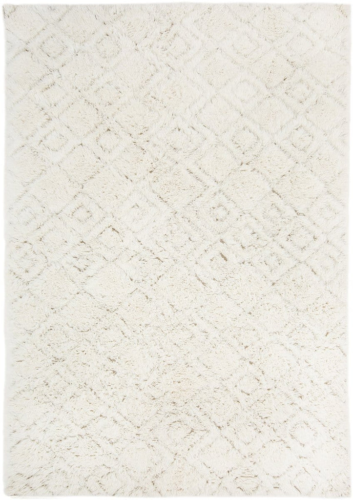 Alina Diamond Pattern Berber Wool Shag Rug