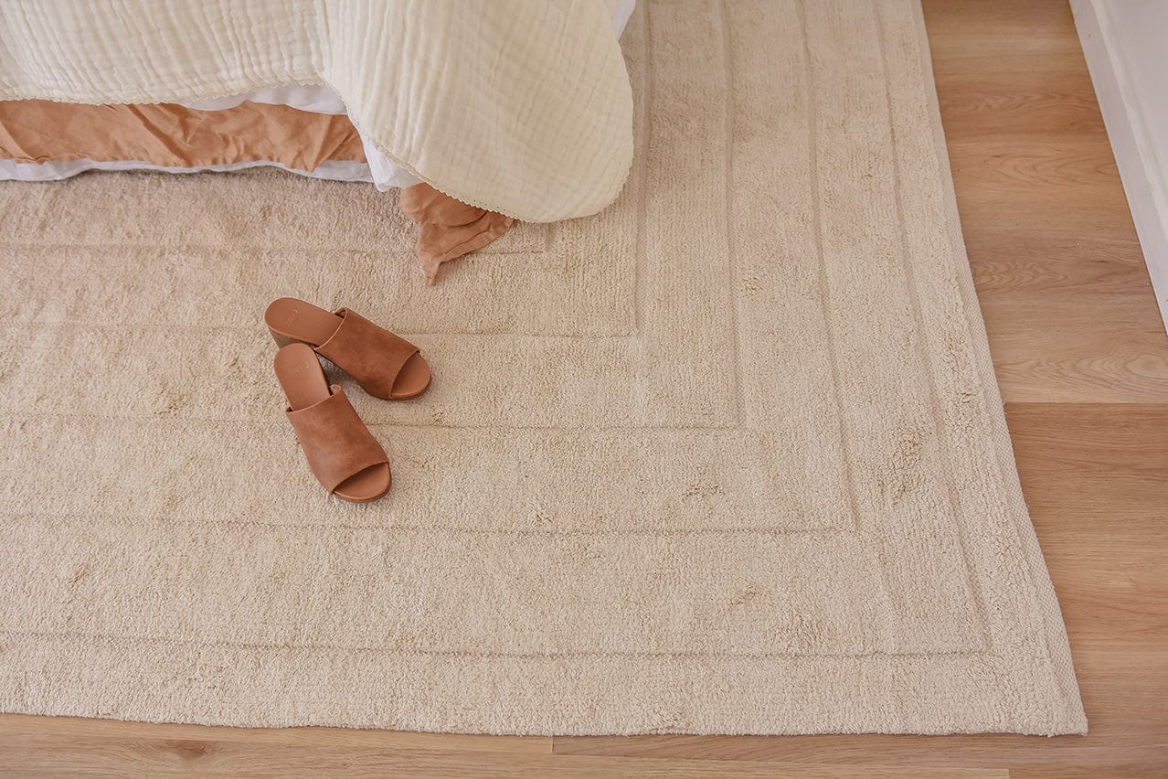 Allison Cream Beige Modern Cotton Washable Rug