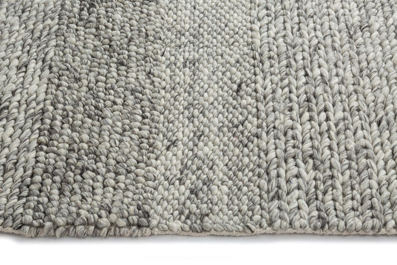 Amalie Marbled Grey Braided and Looped Rug