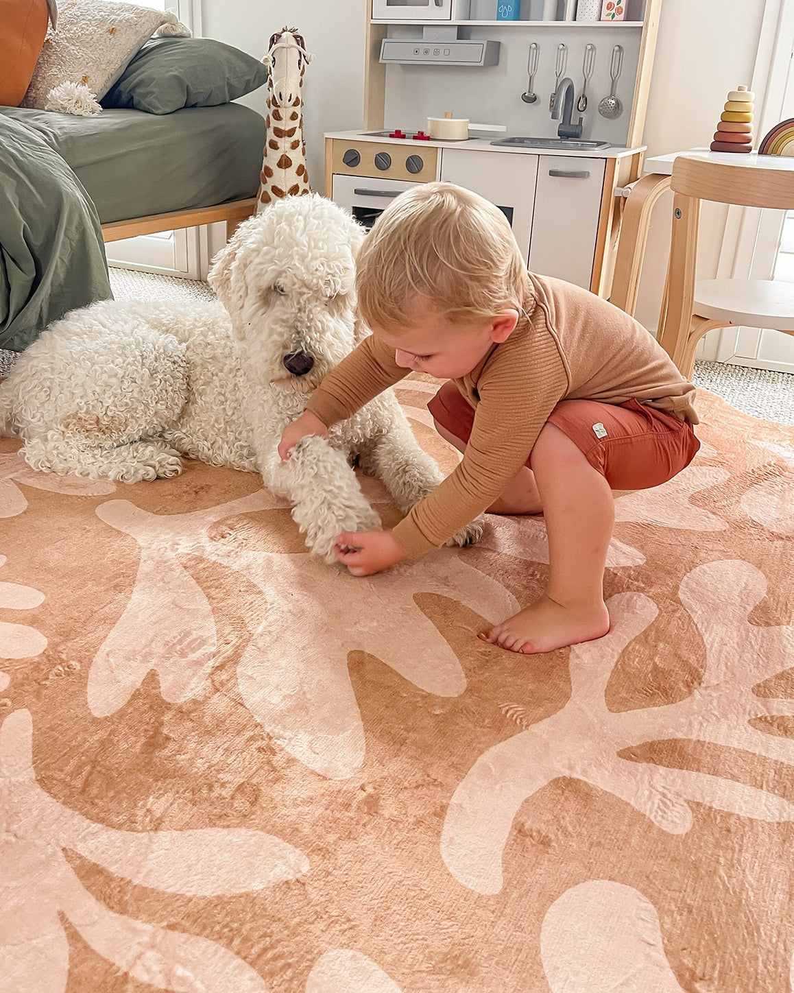 Anca Peach Shapes Rollie Pollie Round Playmat