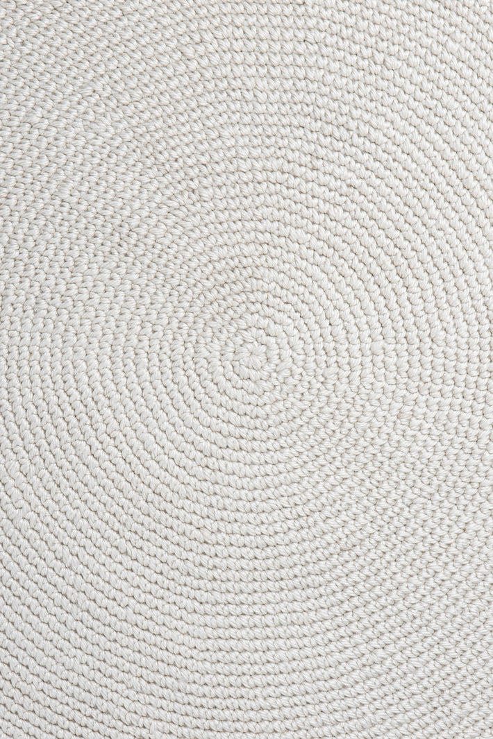 Arlenis Ivory Crochet Indoor Outdoor Round Rug