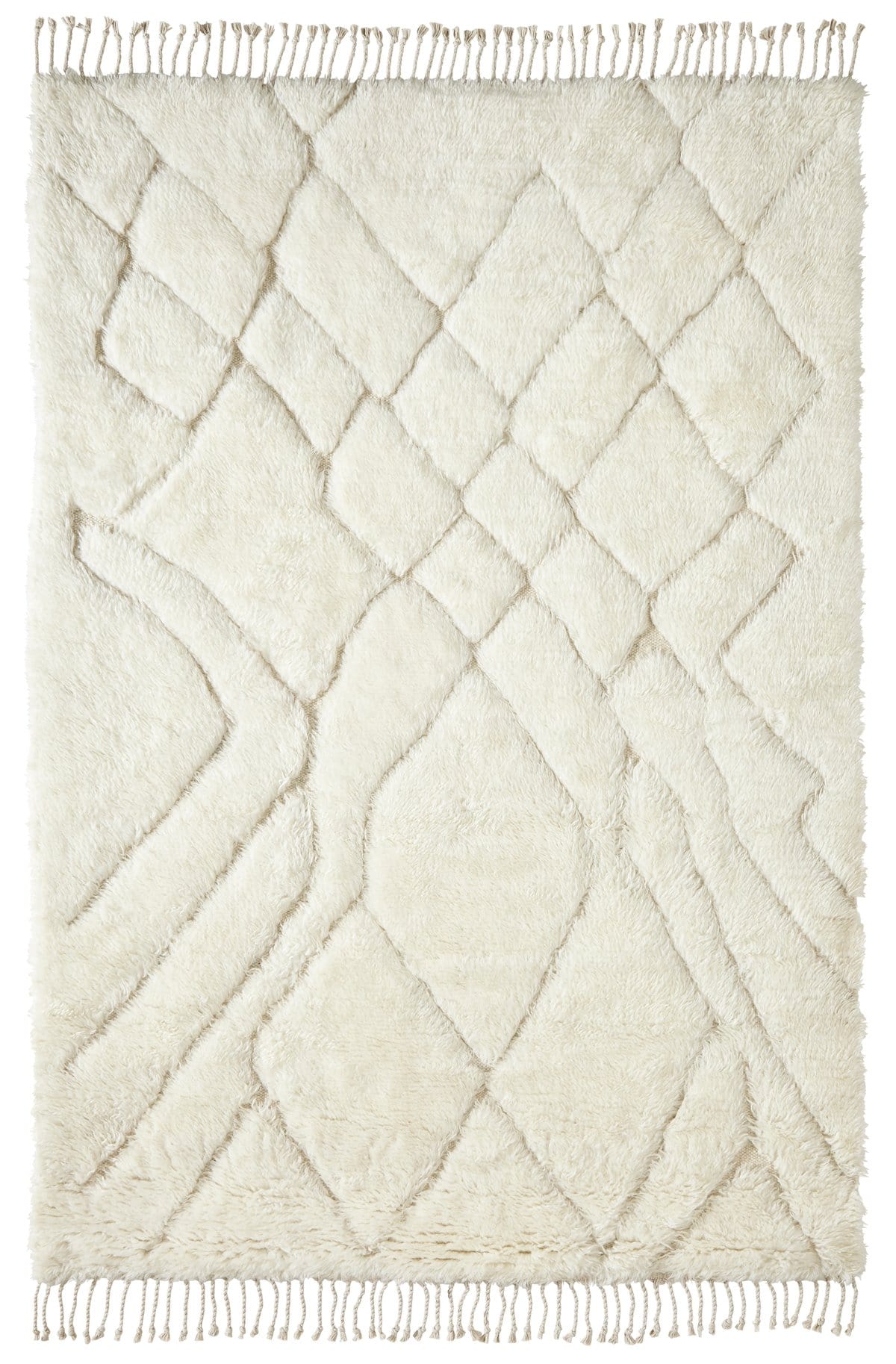 Ashanti Tribal Pattern Berber Wool Shag Rug