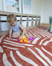 Ashlyn Terracotta Palm Print Washable Rug