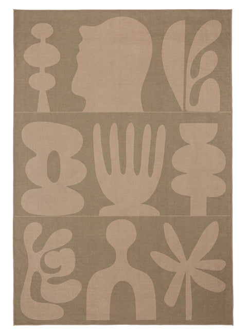 Aswati Brown Graphic Indoor Outdoor Washable Rug