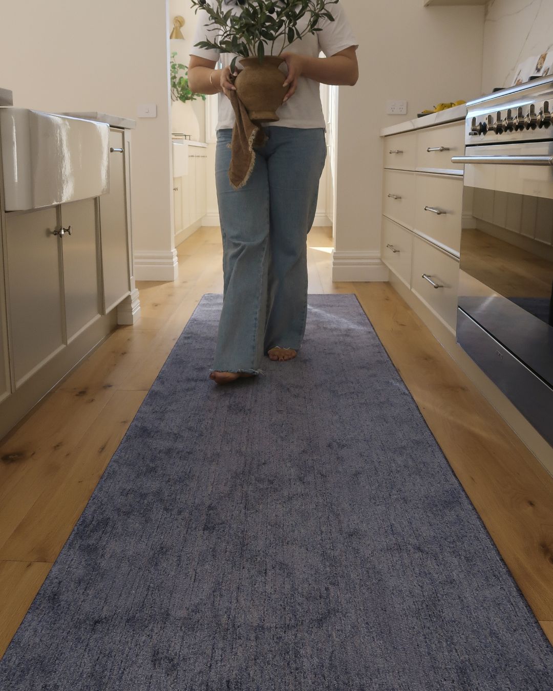 Audery Tonal Ink Blue Runner Rug