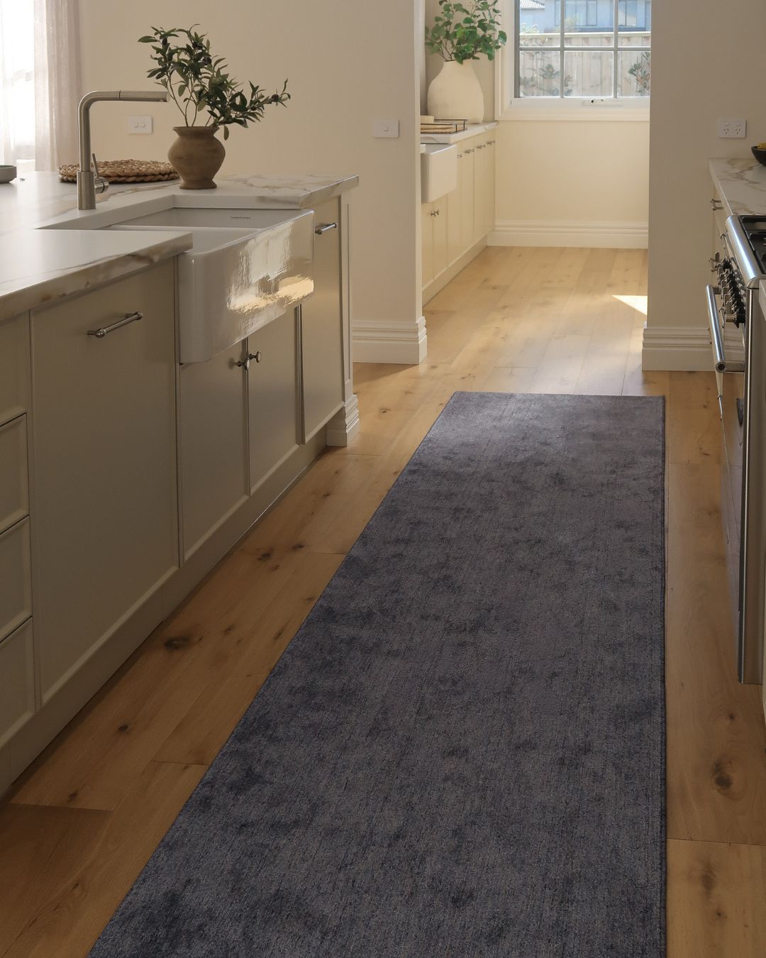Audery Tonal Ink Blue Runner Rug