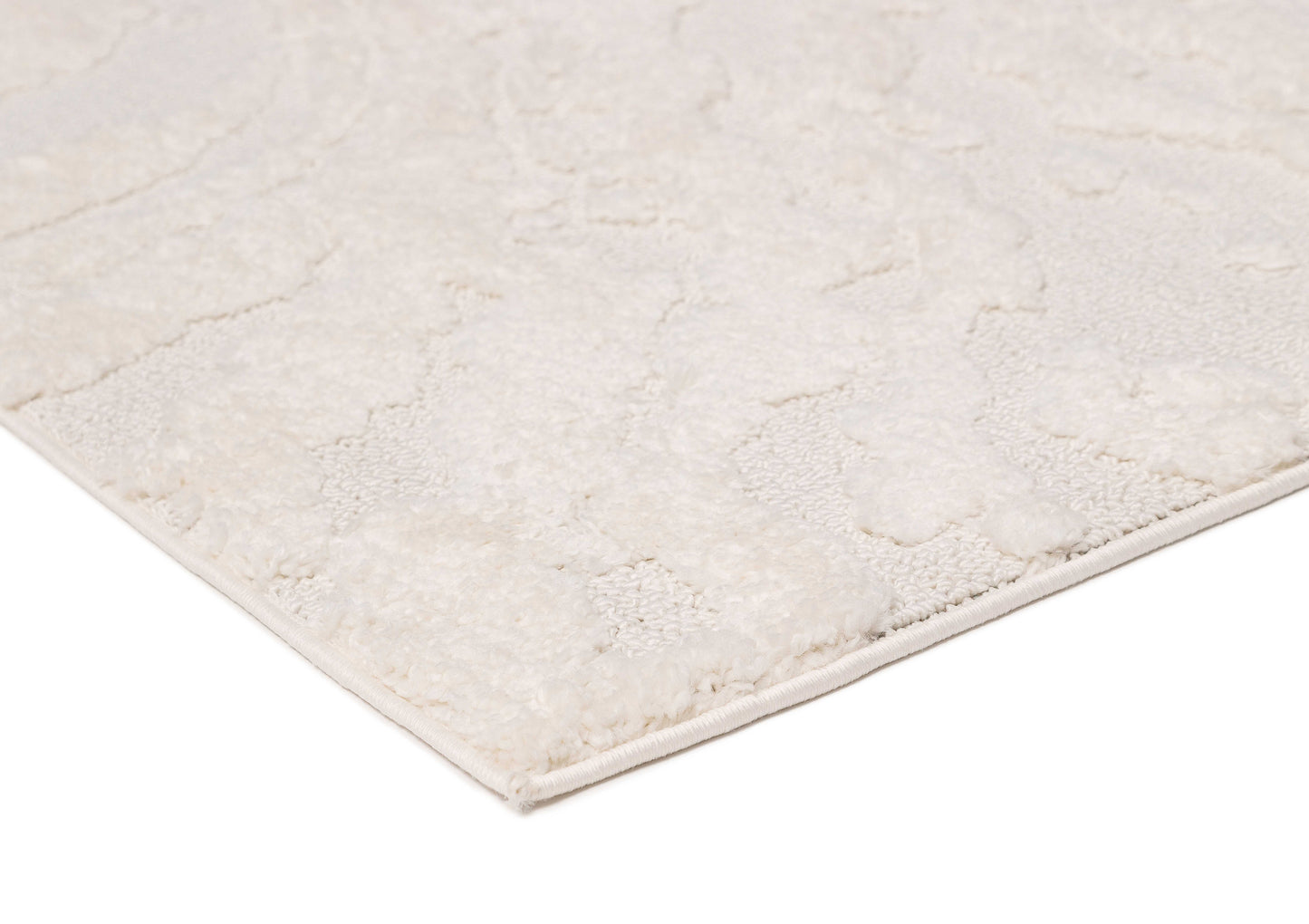Aurora Ivory Cream Abstract Textured Rug