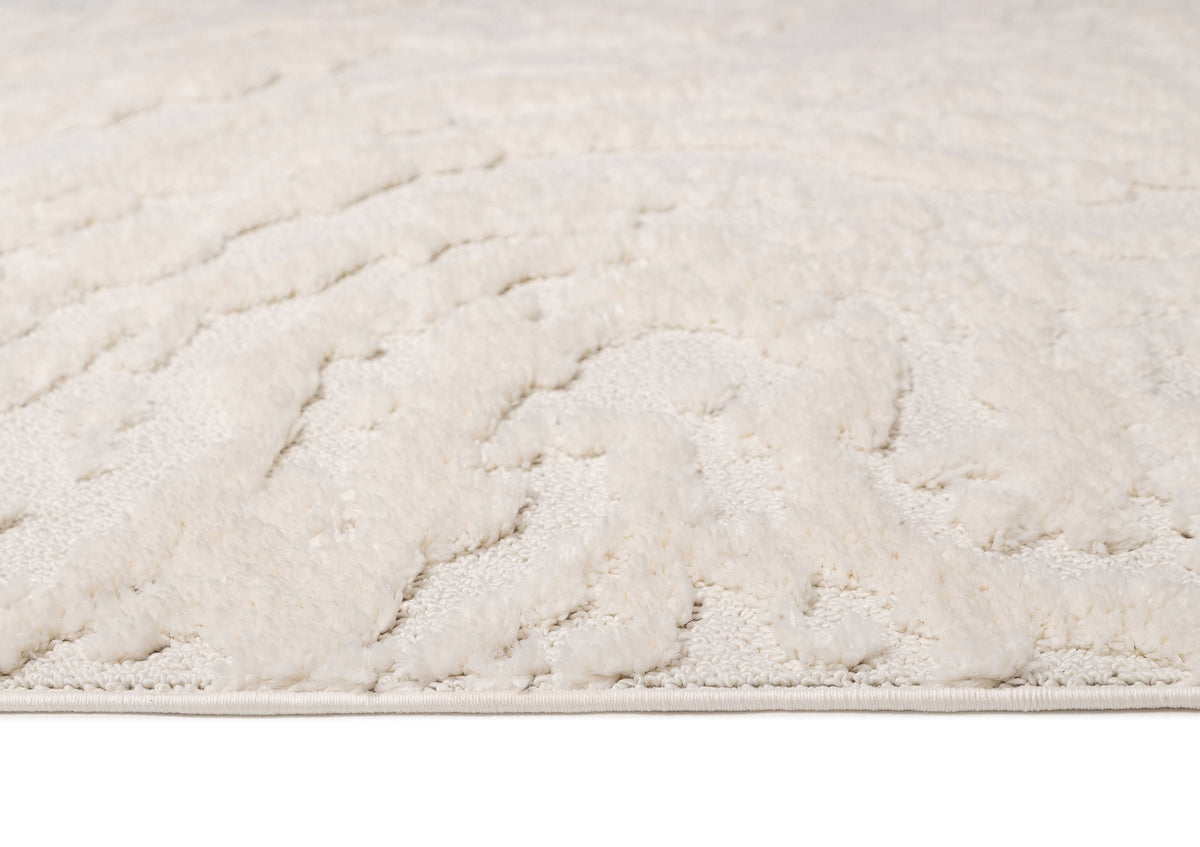 Aurora Ivory Cream Abstract Textured Rug