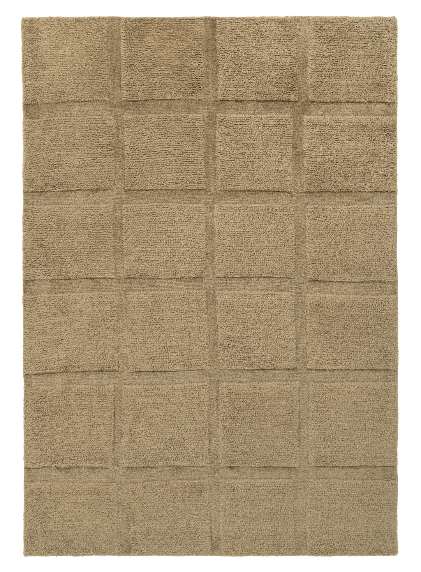 Azurine Brown Grid Wool Rug