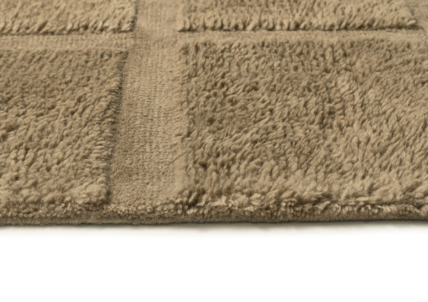 Azurine Brown Grid Wool Rug