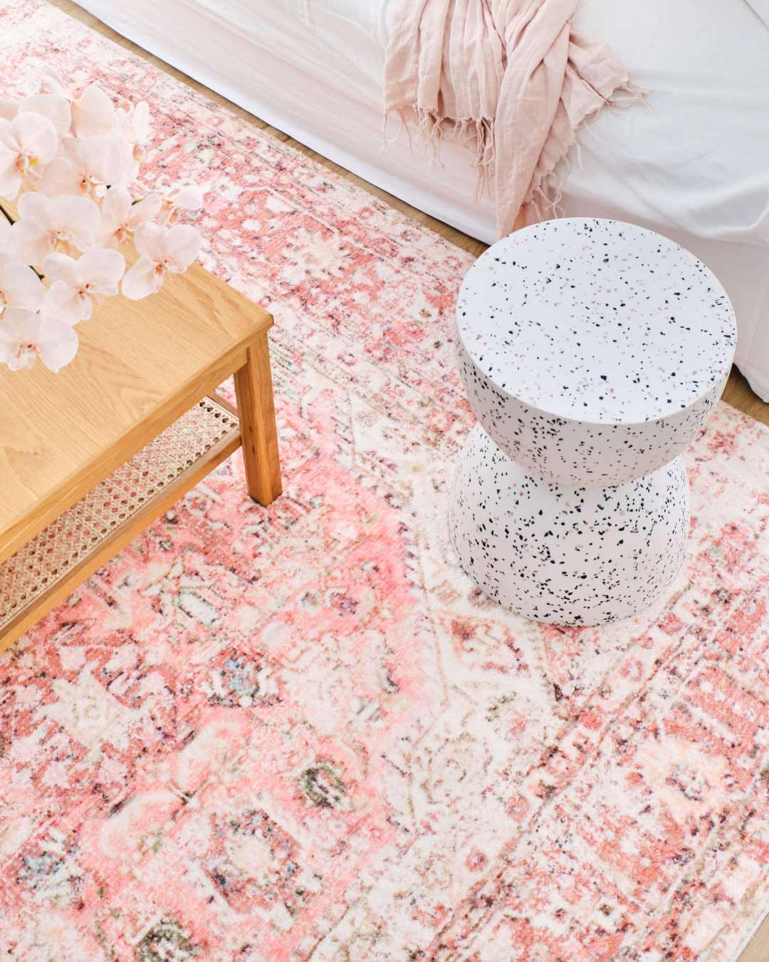 Beatrice Peach Transitional Washable Rug