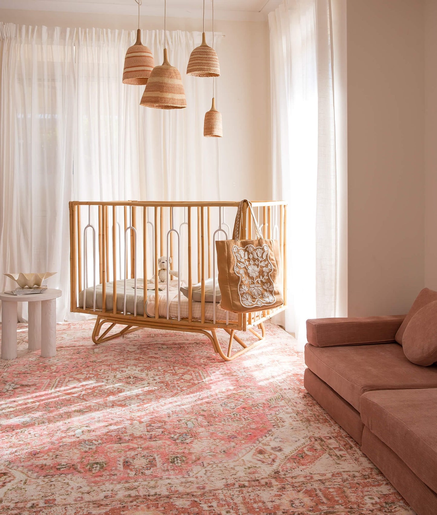 Beatrice Peach Transitional Washable Rug
