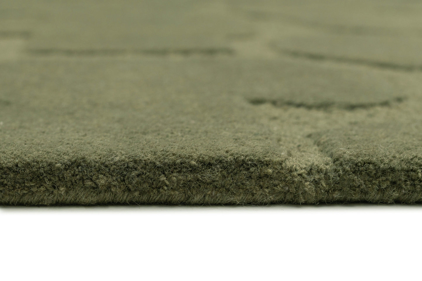 Betania Olive Green Carved Wool Rug