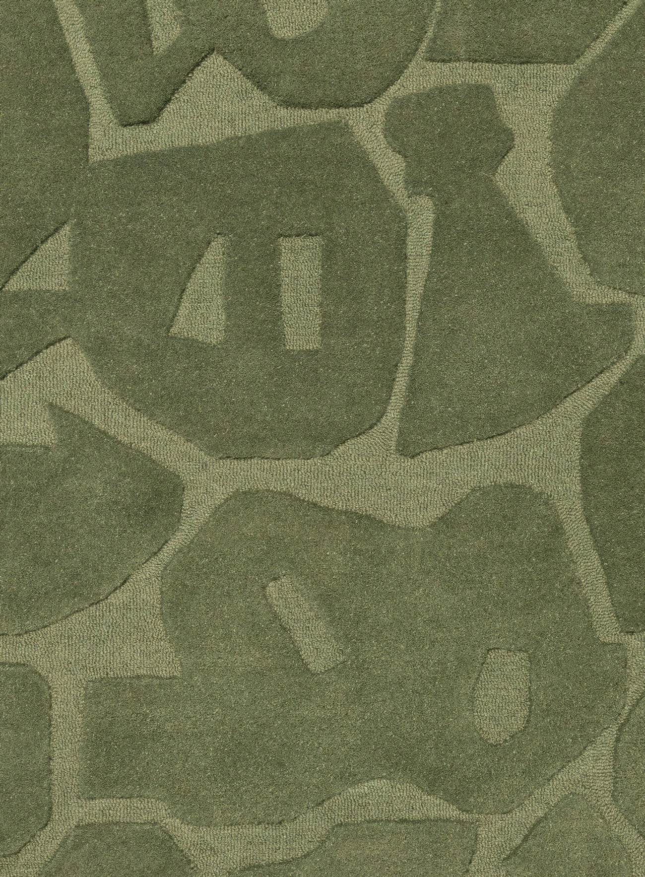 Betania Olive Green Carved Wool Rug