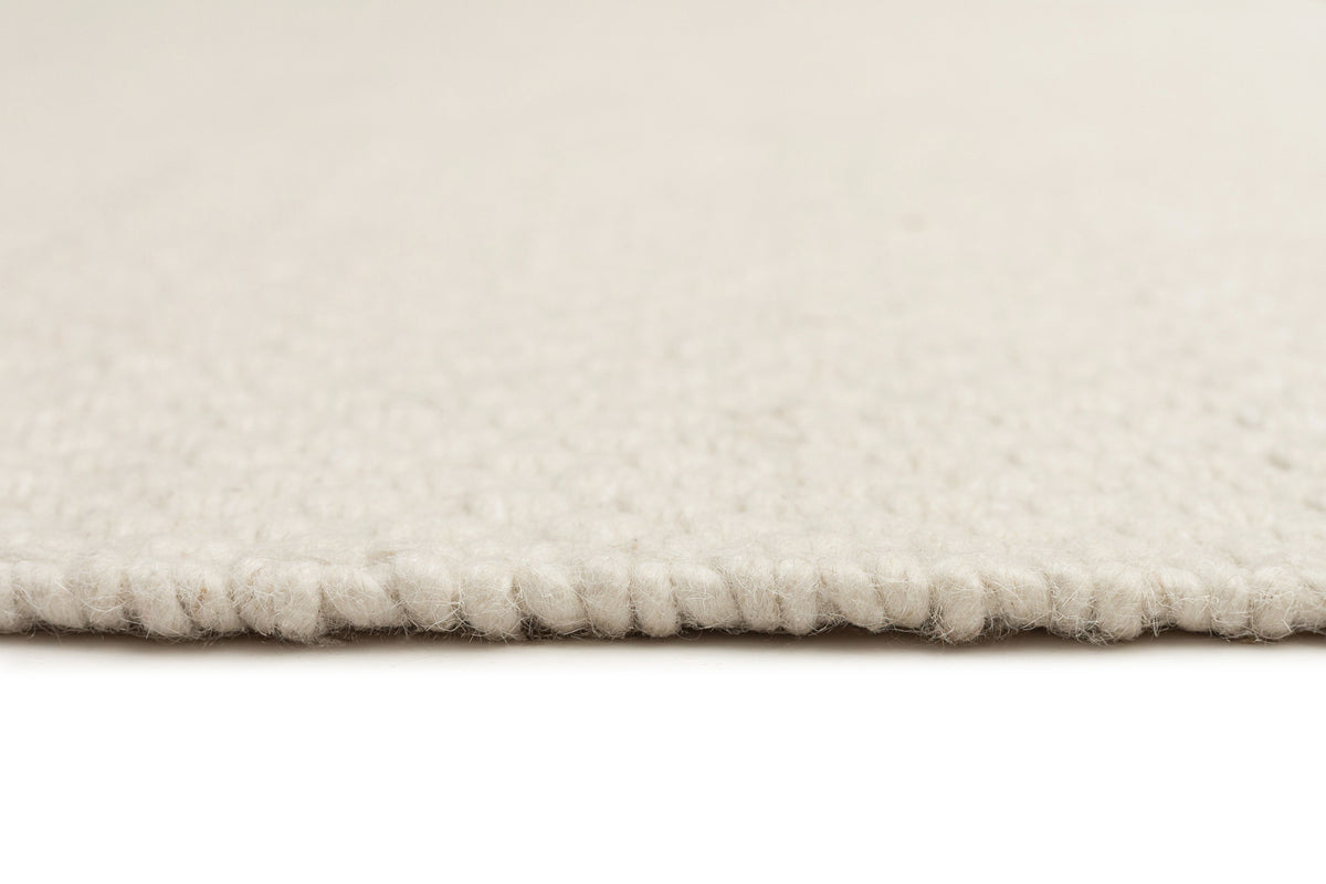 Brecia Cream Basket Weave Wool Rug