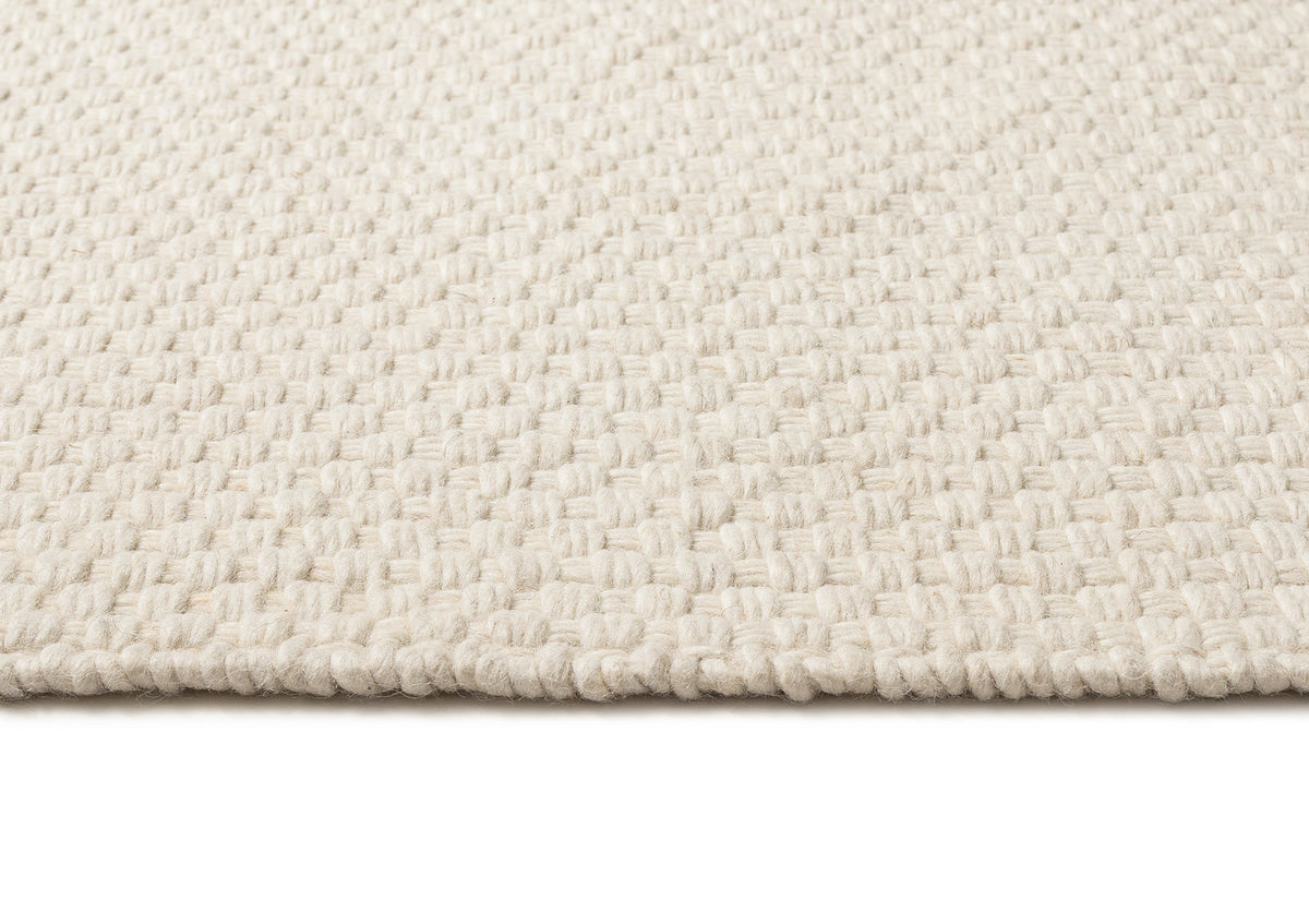 Brecia Cream Basket Weave Wool Rug