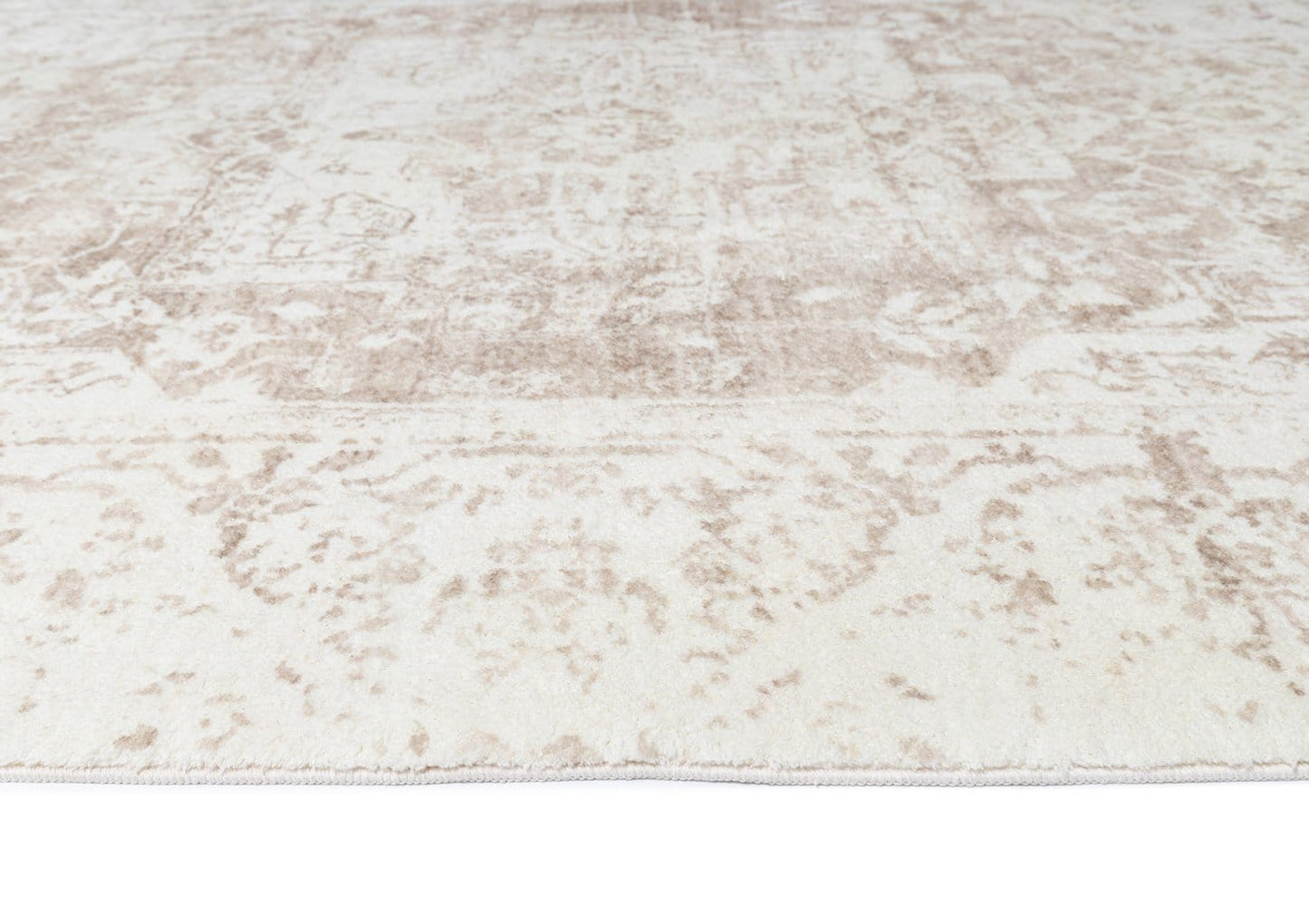 Cabanela Cream and Beige Distressed Washable Rug