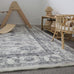 Calliope Grey and Ivory Distressed Washable Rug