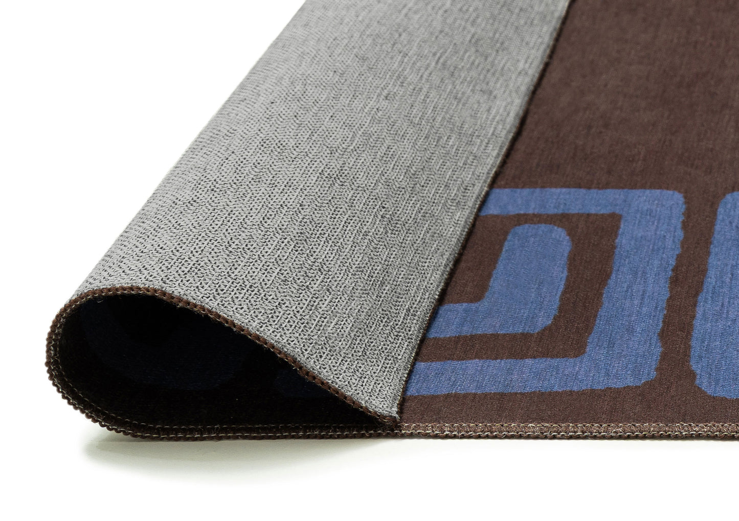 Callista Deep Chocolate and Vivid Blue Geometric Indoor Outdoor Rug