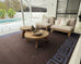 Callista Deep Chocolate and Vivid Blue Geometric Indoor Outdoor Rug