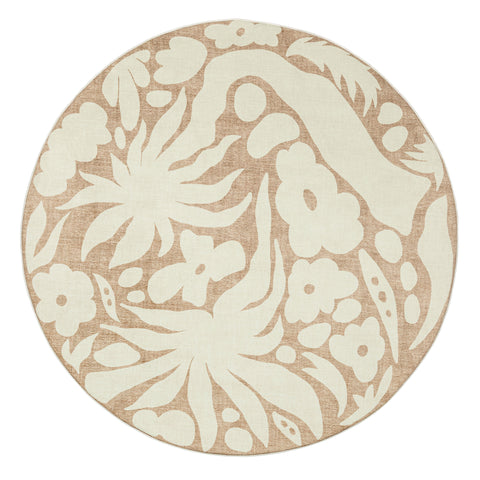 Calo Beige and Brown Floral Rollie Pollie Round Playmat