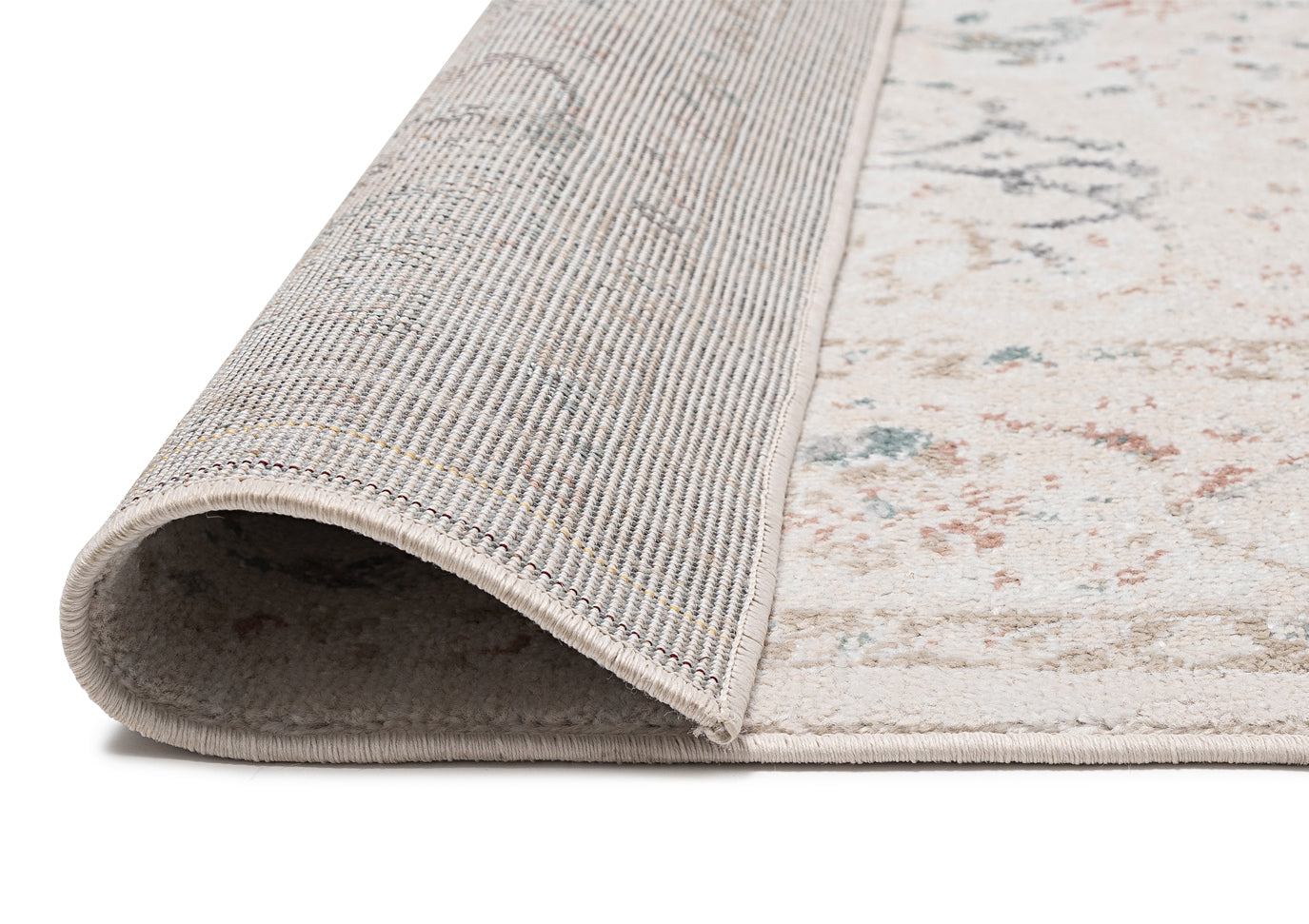 Caribou Cream and Pink Traditional Rug