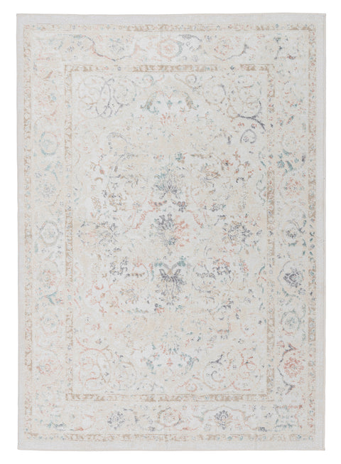 Caribou Cream and Pink Traditional Rug