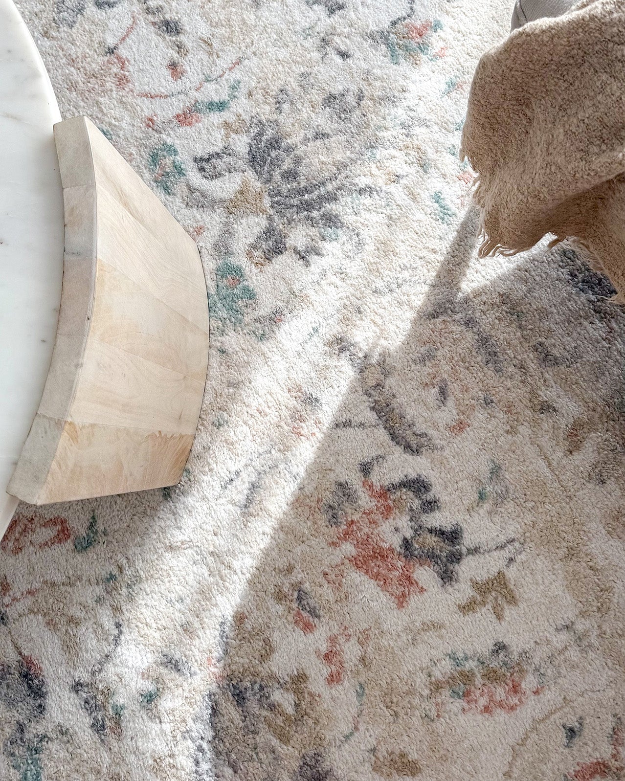 Caribou Cream and Pink Traditional Rug