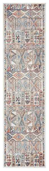Cassie Orange And Blue Multi Colour Tribal Runner Rug
