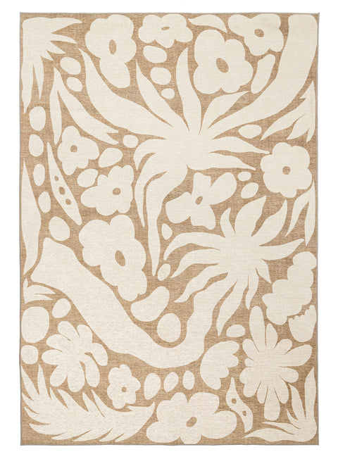 Cheska Beige Cream Indoor Outdoor Washable Rug