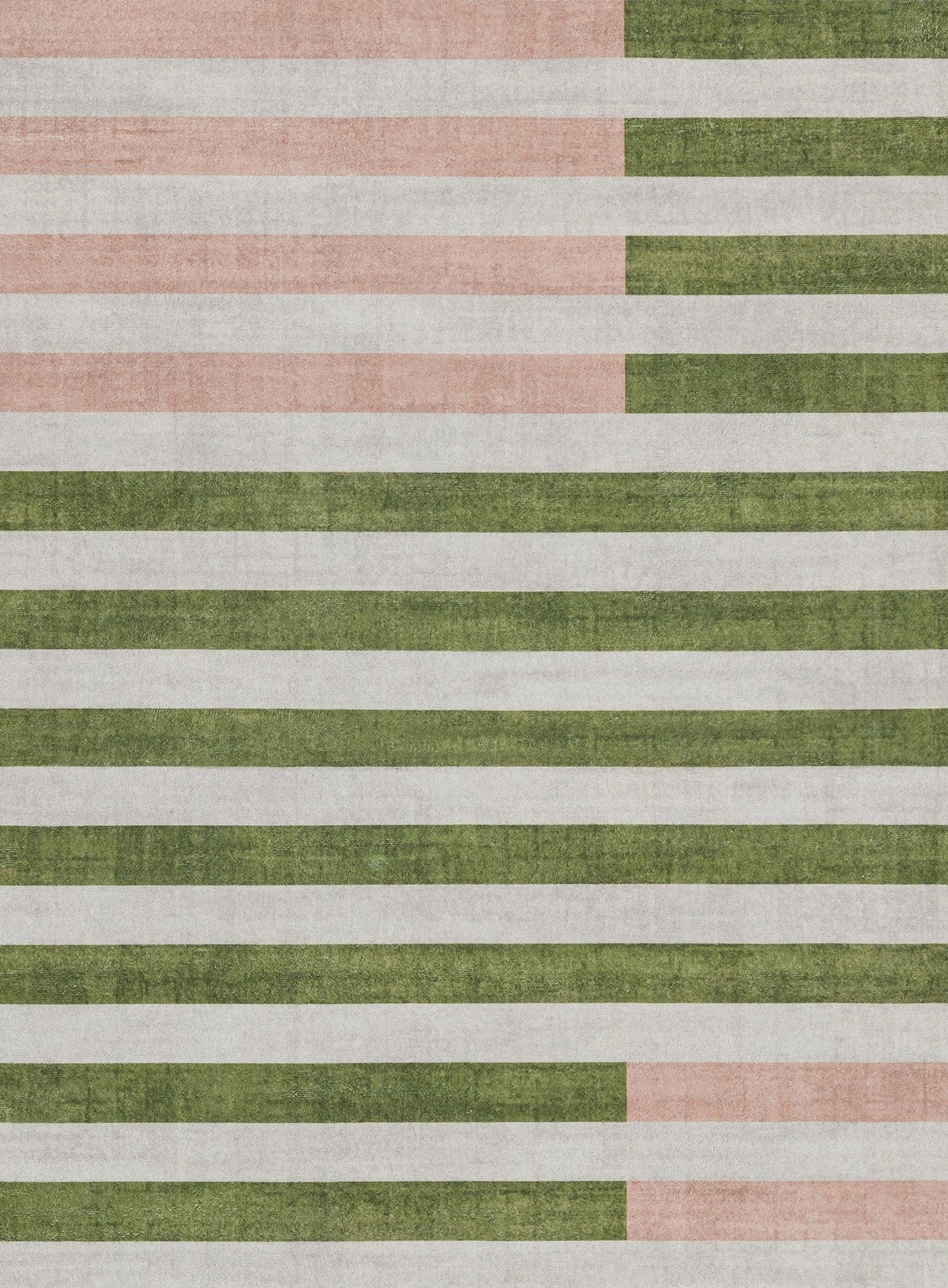 Chisa Green and Pink Washable Rug