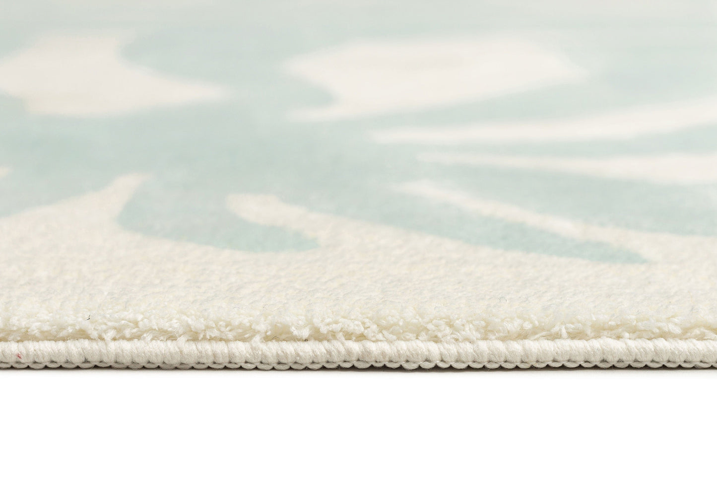 Cindy Blue Waves and Palms Washable Rug