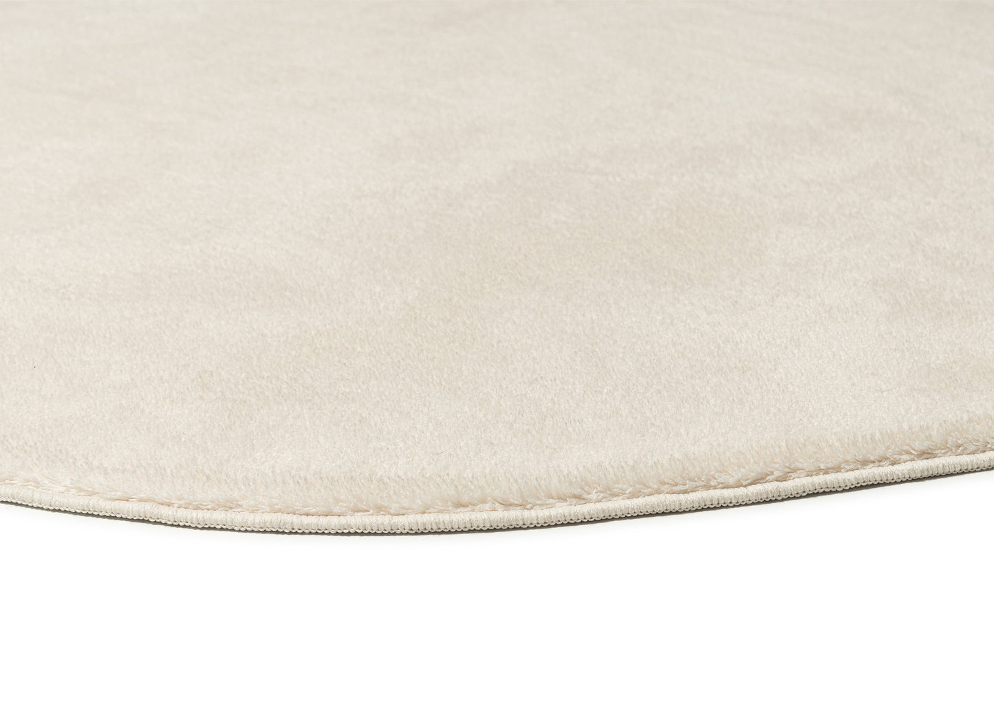 Clara Neutral Cream Irregular Round Washable Rug