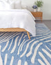 Clarissa Blue Palm Print Washable Rug