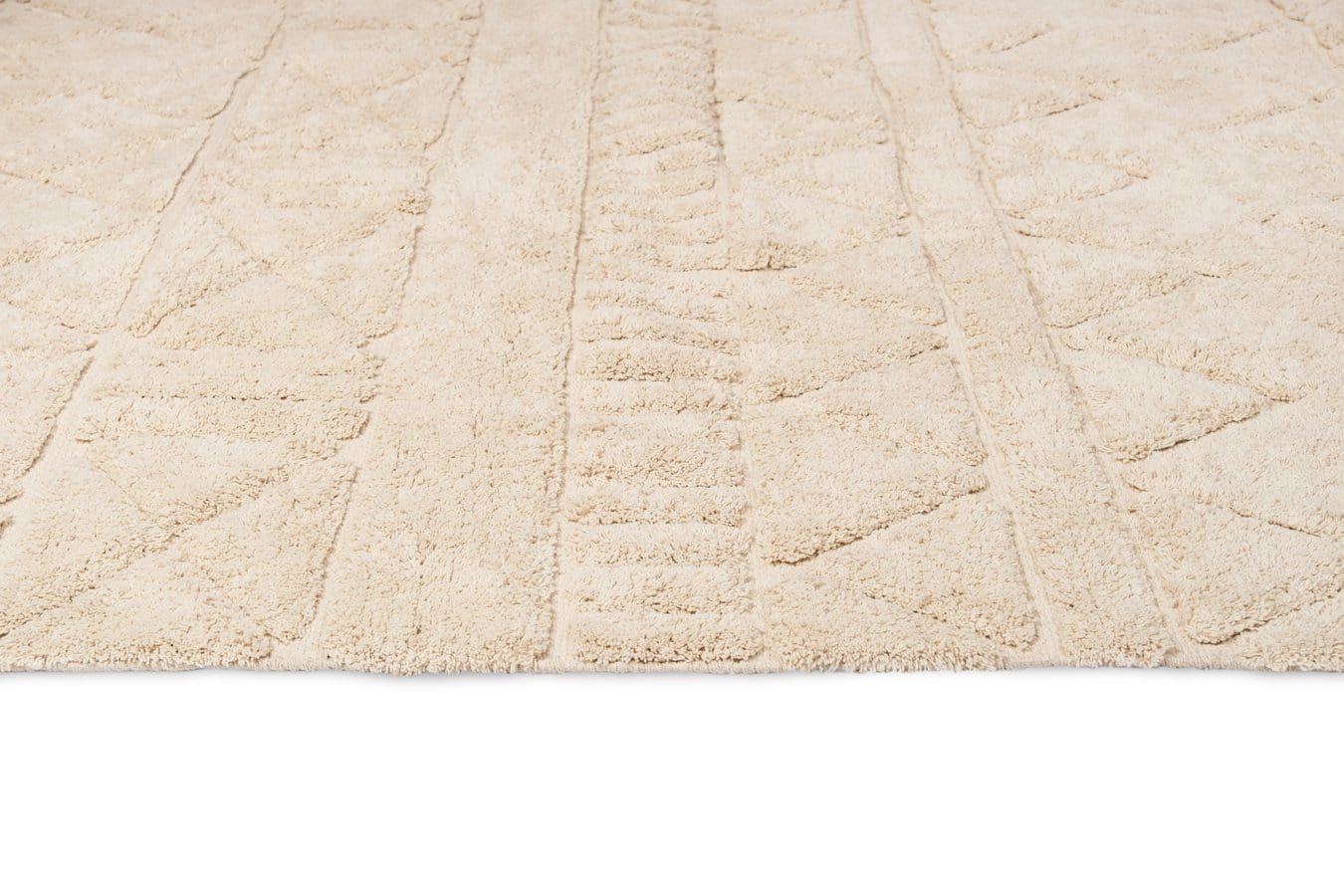 Coco Ivory Tribal Textured Washable Shag Rug