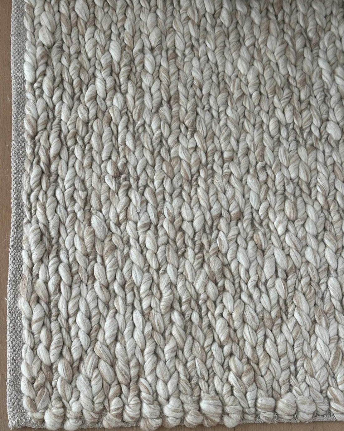 Colette Cream and Beige Marbled Wool Rug