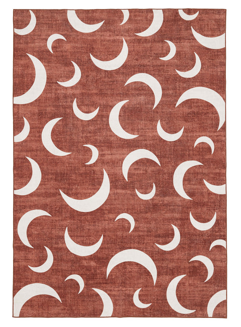 Collana Brown Terracotta Moon Washable Rug