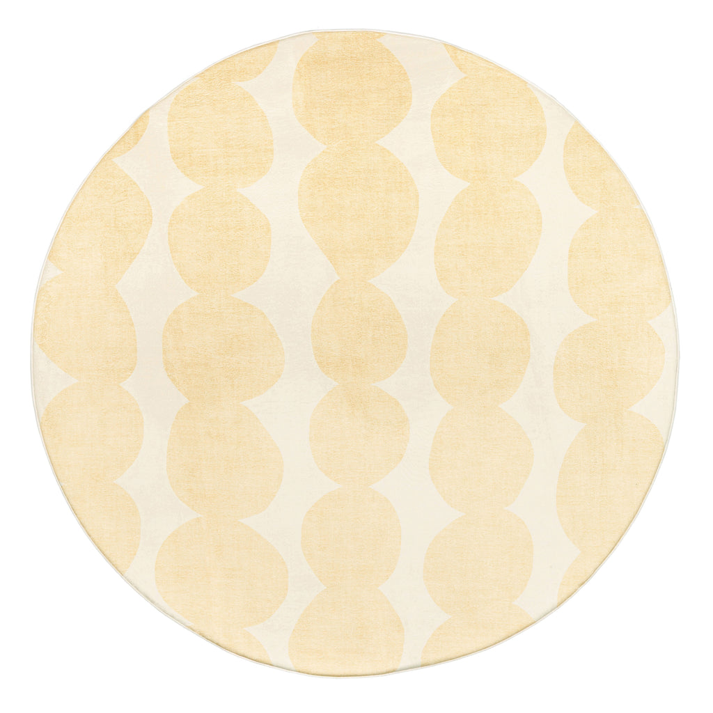 Cree Yellow and Beige Abstract Rollie Pollie Round Playmat