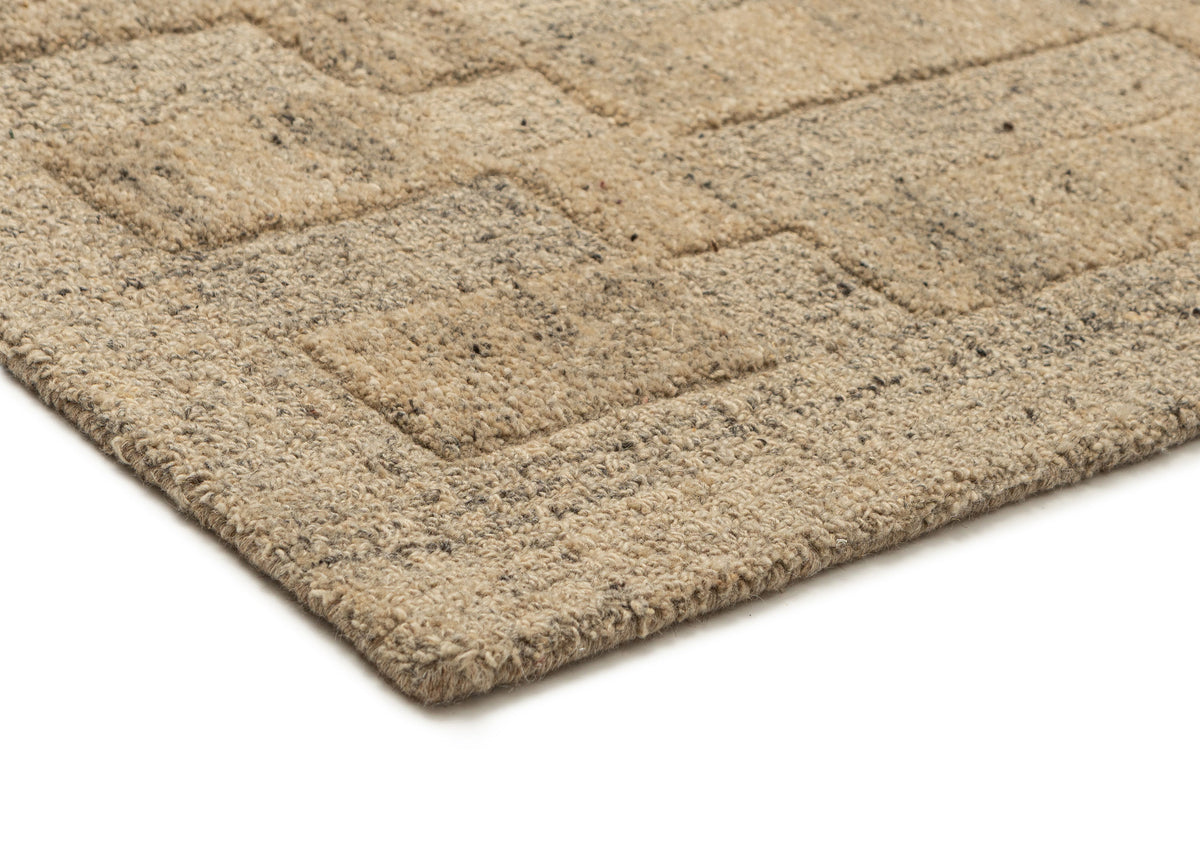 Cressida Sand Geometric Wool Rug