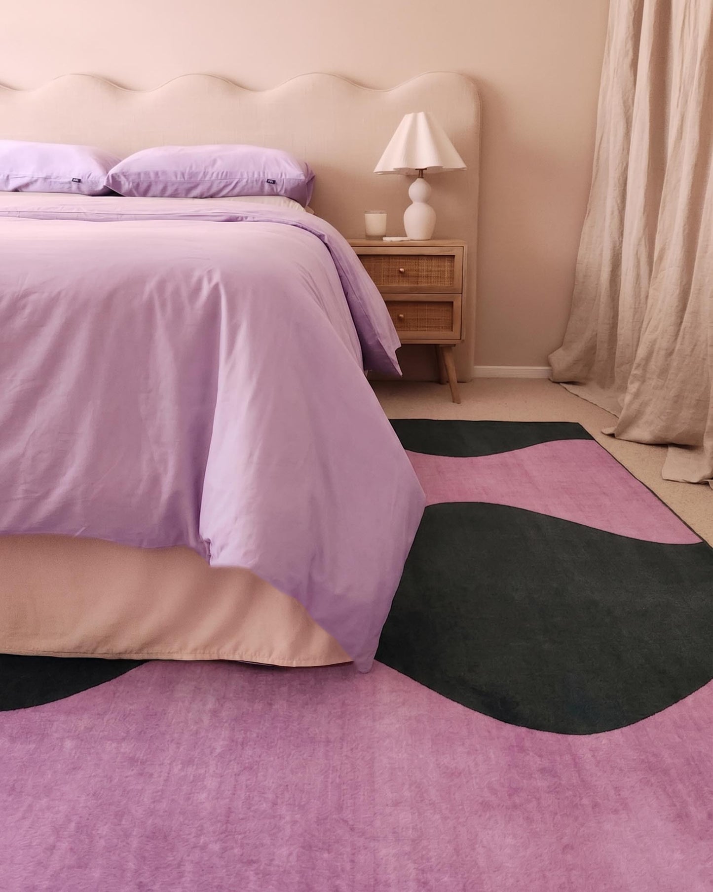 Cuenca Green and Purple Wave Washable Rug