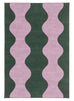Cuenca Green and Purple Wave Washable Rug