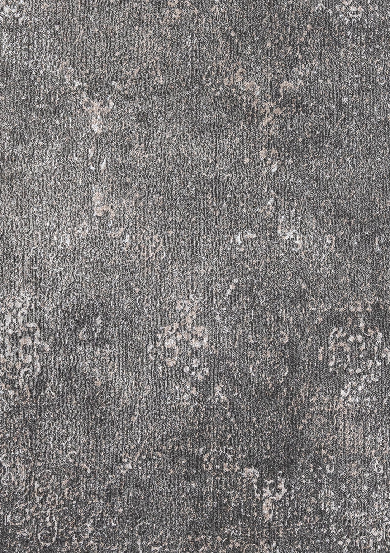 Dalma Charcoal Grey And Ivory Traditional Distressed Round Rug